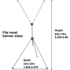 WAWOHERRNS 4 Pack Adjustable Tripod X Banner Stand, 23 x 63 to 32 x 78 Inch, X Frame Banner Stand with Portable Retractable Carrying Bag for Trade Show Exhibition Market and Store Display