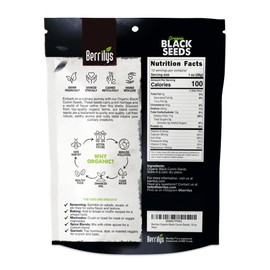 Berrilys Black Seeds - USDA Organic Nigella Sativa, Kalonji & Black Cumin Seeds, Vegan, Gluten-Free - Pure Spice & Health Food, Enhances Flavor of Dishes, Nutrient-Rich, Premium Quality - 10oz