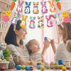 Jwssor Easter Bunting Banner,41pcs Hanging Swirls,Easter Hanging Swirls,Easter Egg Bunny