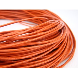 esnado Leather Cord Round 2mm Orange (10 Metres, Orange)