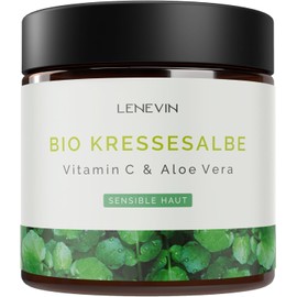 Organic Cress Ointment Against Age Spots, Skin Cream, Certified Natural Cosmetics, Sensitive Skin, Against Pigments - with Aloe Vera, Vitamin C, Pomegranate, Ginger - Made in Germany, Vegan