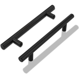 LONTAN 5 Pack Black Cupboard Handles 128mm Black Kitchen Handles Kitchen Door Handles Kitchen Handles Black Handles for Drawers Black Kitchen Cabinet Handles Kitchen Cupboard Handles