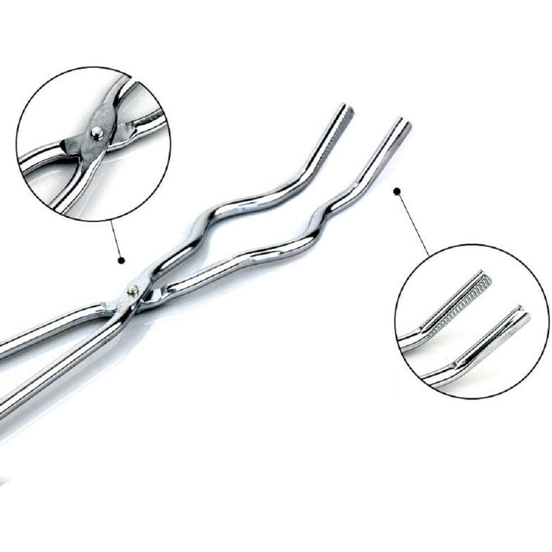 Generic 8 Inches Crucible Tongs Stainless Steel Professional Grade Crucible