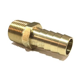 EDGE INDUSTRIAL 1/2" Hose ID to 3/8" Male NPT MNPT Straight Brass Fitting Fuel / AIR / Water / Oil / Gas / WOG (Qty 1)