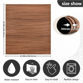 QUGRL Dishwasher Magnet Cover Front Door Teak Wood Texture Decorative Refrigerator Covers Magnetic Sheet Sticker Unique Wash Machine Fridge Panel Decal for Kitchen Appliance 23x26 in