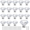 MAKTSAM 20PCS Clear Crystal Door Knobs, 40 mm Crystal Door