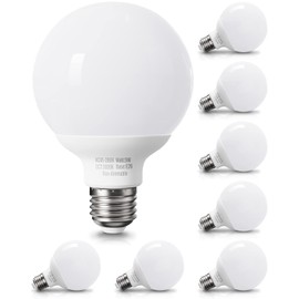 Pazetiv 8 Pack Daylight LED Globe Light Bulbs for Bathroom, 120V 60 watt Equivalent, E26 Medium Base, Non-Dimmable Vanity Light Bulbs Round, 5000K Bright G25 LED Bulb Over Mirror