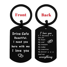 Viayen Drive Safe Keychain for Her - Valentines Day Gifts for Her Women Wife Girlfriend Birthday Anniversary Just Because Gift