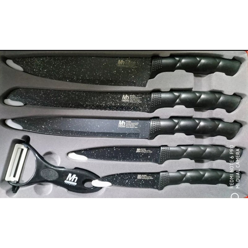 CL Set Cuchillos Millerhaus Pro Line Recubrimiento Ceramica Neg