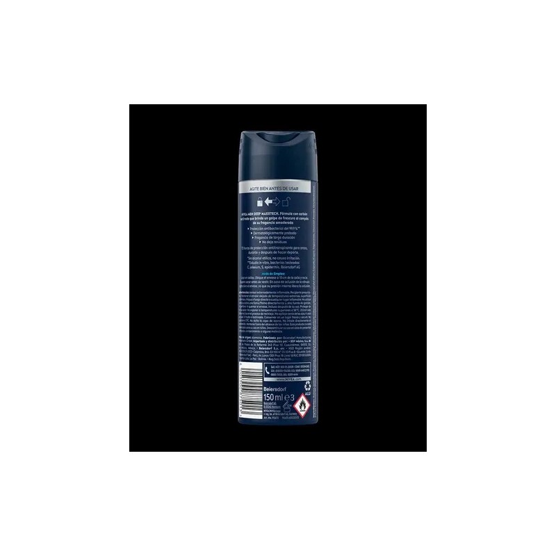 Antitranspirante Men Deep Dark 72h Black Carbon 150ml Nivea