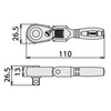 TONE RH3FHS Short Oscillating Ratchet Handle (Hold Type) Drive Angle
