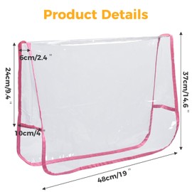 L'aimefois Salon Barber Chair Cover Protector - Prevents Damage,Clear Square,Easy Clean,Durable Vinyl Salon Chair Covers Fits Most Barber Chairs,Pink