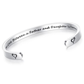 SAM & LORI Gifts for Daughters from Father Dad Daughter Cuff Bracelet 21st Birthday Gifts for Her Teen 14 17 Year Old Jewelry Presents Easter Christmas Stocking Stuffer Valentines