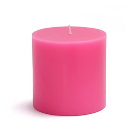 Zest Candle CPZ-073_12 12-Piece Pillar Candle, 3" x 3", Hot Pink