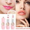 2 Pack Crystal Flower Jelly Lipstick,PH Magic Temperature Color Change