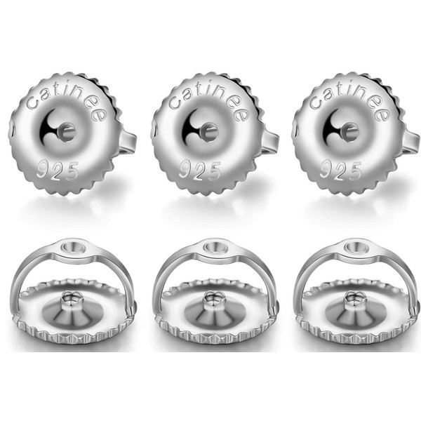 3 Pairs Screw on Earring Backs Replacement for Diamond Earring
