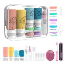 20 Botellas De Kit De Viaje Portátiles Contenedores Silicona