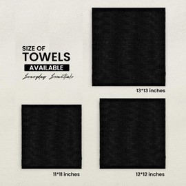 12 Pack Black Face Towels 11” x 11” – 480 GSM Ultra Soft & Quick Dry Face Towels for Bathroom –100% Ringspun Cotton Hotel Towels for Bathroom Luxury - Perfect for Spa, Bathrooms & Daily Comfort