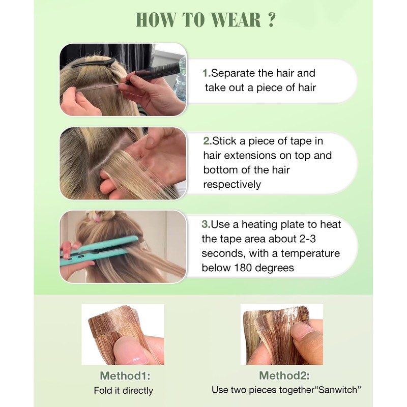 SURNEL Tape in Hair Extensions Human Hair 14 inch Golden