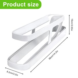 Amfrpar Egg Holder Fridge Egg Container 2 Layers Automatic Rolling Egg Dispenser Egg Dispenser Egg Storage Egg Organiser for 12-14 Eggs