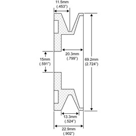 DB Electrical 201-52003 Pulley Compatible with/Replacement for Denso 021041-6840, Groove Type V-Groove, Number of Grooves 1, OD 69 mm, Nut Recess 18.800mm Tractors