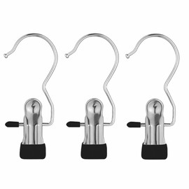 Skroad 20 Pack Hanging Clip, Stainless Steel Boot Hanger for Closet Organizer, Clothes Pins Laundry Clip for Hanging Jeans, Pants, Towel, Hat, Wigs, Sock, Blanket, Rugs, Scarves