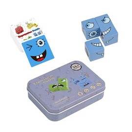 表情積み木パズル 知育玩具 脳力トレーニング 反応能力 (ミニ-2組の積み木)