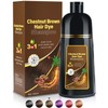 Champú Teñir Cabello Castaño Oscuro Instantáneo Tinte Base Hierbas Cubrir