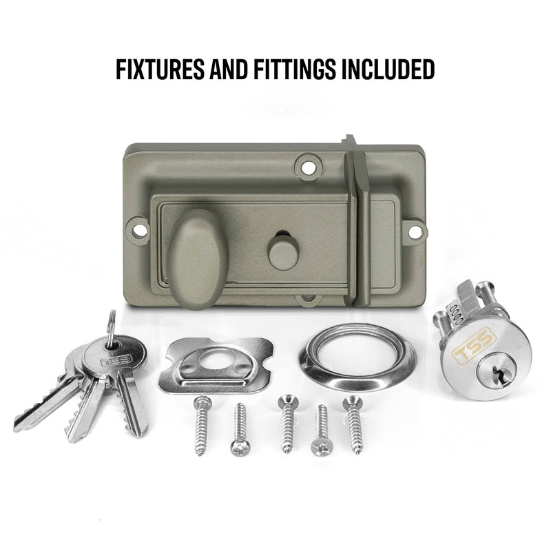 UK Security Supplies Traditional Nightlatch - 60mm Backset - Green