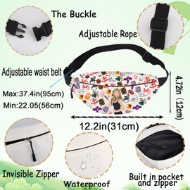 G2TUP Vampire Fanny Pack Vampire Slayer Movie Inspired Gift Vampire Character Waist Bag Joyce & Spike‌ & Angel‌ Merch (B Vampire WB)