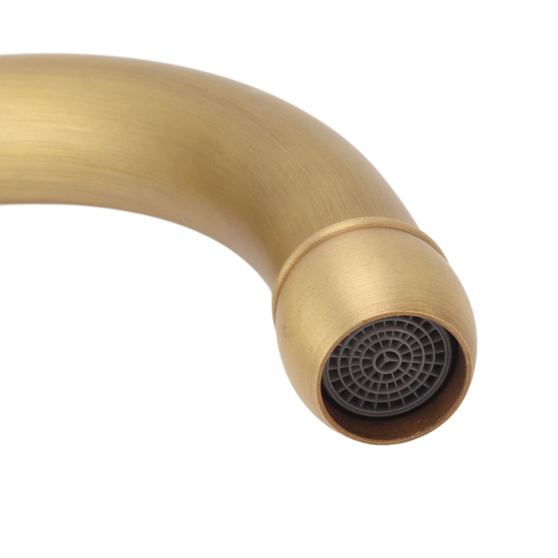 Antique Brass Basin Faucet with Cross Knob Single Handle Faucet