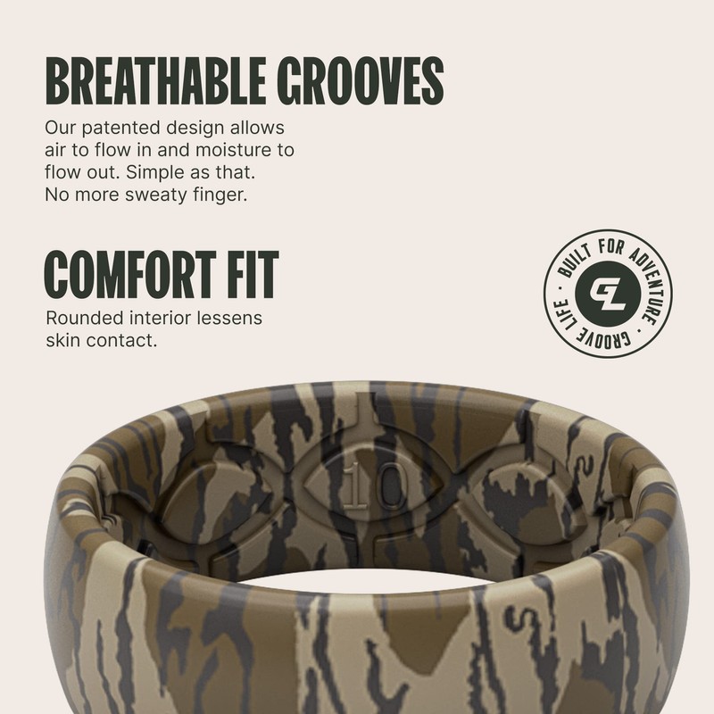 Groove Life Mossy Oak Bottomland Camo Silicone Ring - Breathable