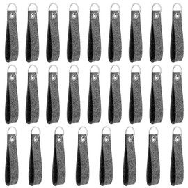 26 Pcs Felt Key Chains, Blank Felt Keychains, Felt Key Rings with Metal Rings, Felt Keyrings for Car Keys, Felt Key Fobs, DIY Crafts Keychain Straps for Women Men Craft DIY Bag Car Keys Gifts, Grey