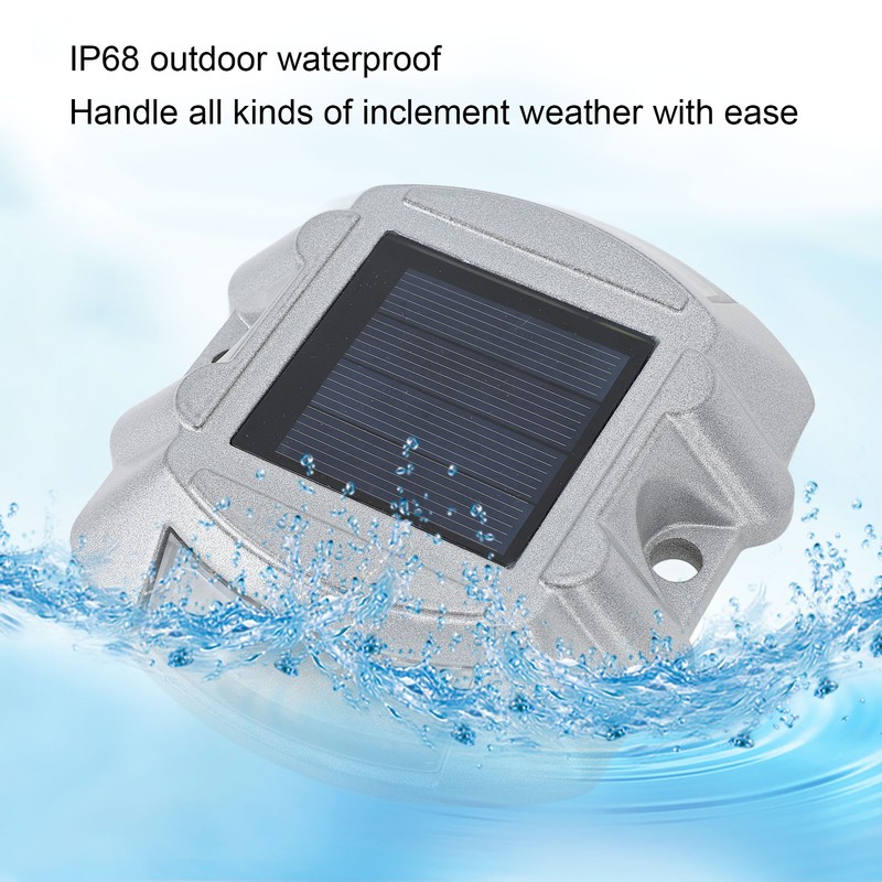 Solar Deck Lights Silver Aluminium Alloy High Brightness LED Solar