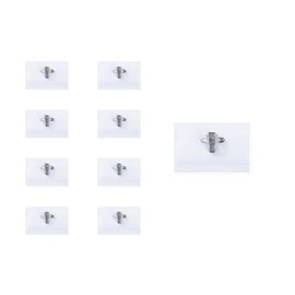 WEAXIO 50pcs Name Badge Holders - Pin & Clip Style Clear Plastic Name Tag with 50 Blank Replacement Inserts | Standard Size Fits Business Cards & ID Cards, 3.58 * 2.24in