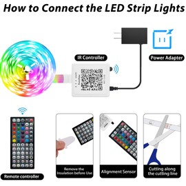 Ledagic Led Lights for Bedroom 100ft (1 * 100ft) Color Changing RGB Led Strip Lights with 60 Keys Remote and App Control, Music Sync Led Light Strip Tape Lights for Room Home Decor Gaming Accessories