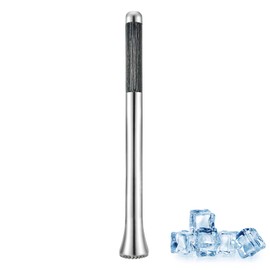 Sipoyen 12.5" Muddler for Cocktails Stainless Steel Drink Muddler Bartender Accessories Lemon Smasher for Home Bar Tool Ice Crusher for Mojitos Fruit Drinks