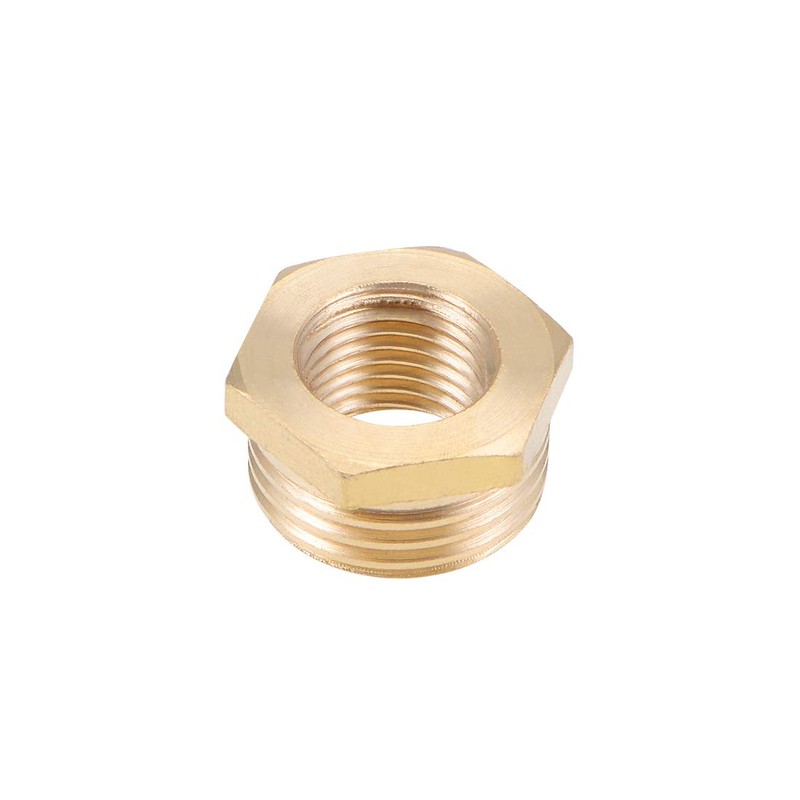 sourcing map Brass Threaded Pipe Fitting G1/2 Male X G1/4