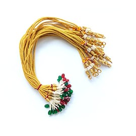 Khushi Handicrafts 6 Pieces Metal Brass Pearl Necklace Back Rope Dori for Silk Thread Jewellery Terracotta and Quilling Jewelry