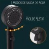 Yooshi Kit Regadera Tipo Telefono Ajustable 5 Modos Antisarro Ducha