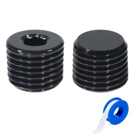 Breezliy 1/4 NPT Male Thread Allen Head Socket Pipe Plug Fitting Aluminum Black（2pcs）