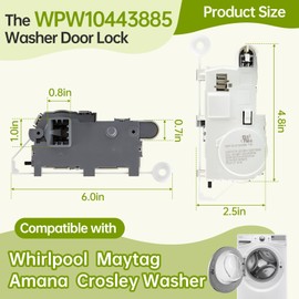 OEM WPW10443885 Washer Door Lock Latch Compatible with Whirlpool Maytag Amana Crosley Washer, Replaces W10443885 WPW10443885VP 3020352 AP6021486 PS11754810 EAP11754810