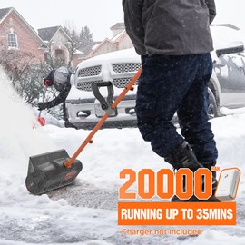 Litheli Cordless Electric Snow Shovel, 20V 12-Inch Snow Thrower with Adjustable Auxiliary Handle, Battery Powered Snow Blower, 4.0Ah Battery Included ﻿