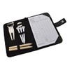 Black Leatherette Golf Organiser with Divot Repairer with Marker and