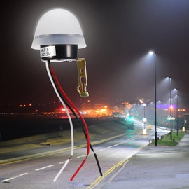 Automatic On/Off Light Sensor Switch, 10 A 12 V/220 V Photocell Dusk to Dawn Switch, Night Light Sensor Twilight Switch for Home, Guys (12 V)