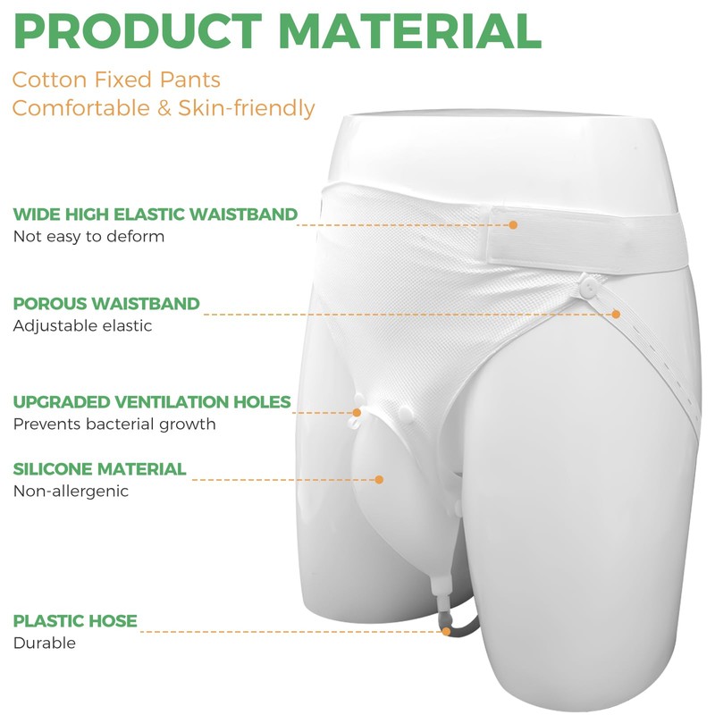 Wearable Urine Pot for Men Elderly, Silicone Ventilated Urine Collector,