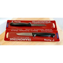 Tramontina Set of 2 Tramontina Plastic Handle Paring Knife 3" Carbon Micro-Serrated Carded