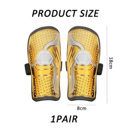 1 Piece Football Shin Pads, Youth Sports Foot Protectors, Hockey Shin Pads, Soccer Shin Guards for Boys and Girls, Foot Protection Accessories, Shin Pads with Ankle Protection (Gold)