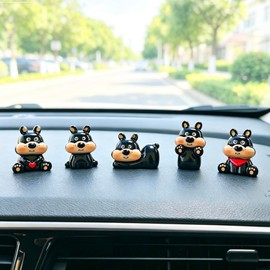 5PCS Cute mini Dog Dashboard Decorations,Dog Themed Desk Decor Ornaments,Cars Interior Accessories Figurine for Home Garden Office