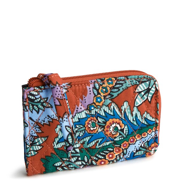 Vera Bradley Women's Cotton Zip Card Pouch ID Case, Flowers